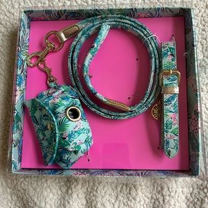 Lilly Pulitzer dog walking set for small to medium dog.